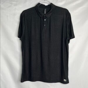 Vuori Stato Tech Heathered Charcoal Gray Polo Shirt